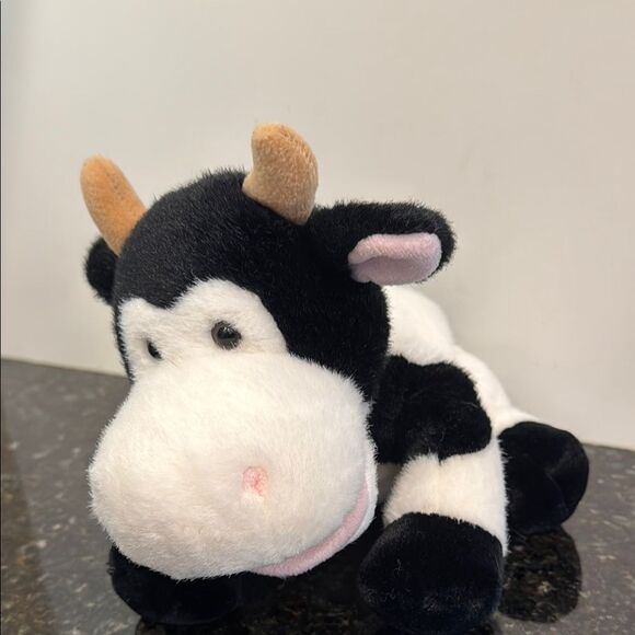 Vintage Russ Berrie Clarise Cow Plush Black White Full Body Puppet 12” - Picture 1 of 9